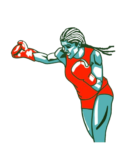 Mia St. John, a boxer throwing a punch